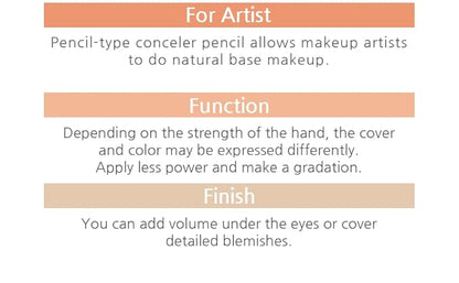 [K-Beauty Makeup] Courcelles Concealer Pencil CC706/CC707/CC708, Hard type-Natural (CC707-Medium Beige+Sharpener)
