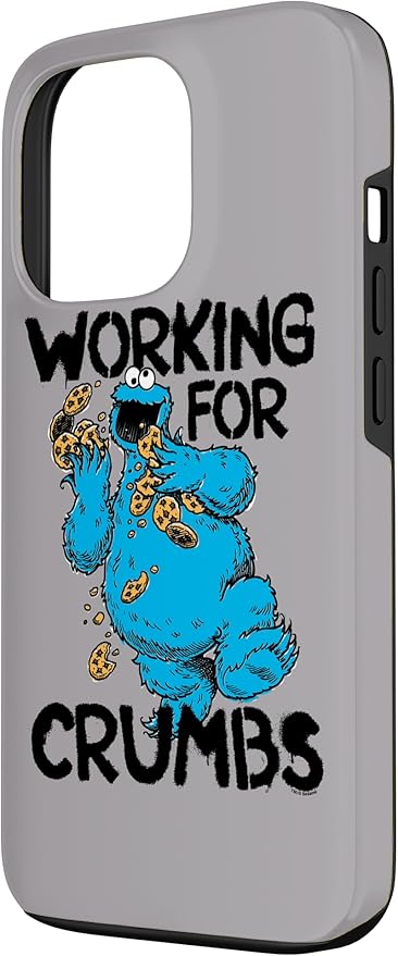 iPhone 13 Pro Sesame Street Cookie Monster Working for Crumbs Case