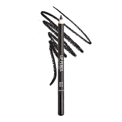Professional Slim Lip Pencil, Creamy Soft Lip Liner, Smooth Long-Lasting Rich Lip Color, Natural Lip Makeup, Water-Resistant Lip Crayon (Black)