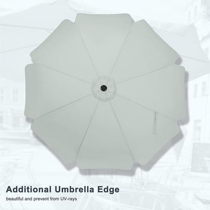 MASTERCANOPY Valance Patio Umbrella for Outdoor Table Market -8 Ribs (10ft, Light Gray)