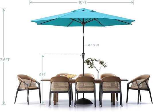 Patio Umbrellas, Pool Umbrella, Outdoor Umbrella with Push Button Tilt/Crank, Deck Umbrellas, Market Umbrela Table for Backyard, Deck, Garden, Pool