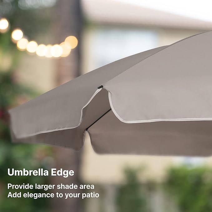AMMSUN Patio Umbrella, 6.5 ft Outdoor Table Umbrella with Tilt Steel Pole, UPF50+ Protection, Great for Outdoor Garden Backyard, Beige