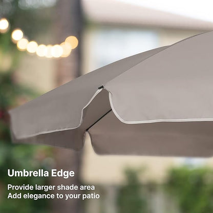 AMMSUN Patio Umbrella, 6.5 ft Outdoor Table Umbrella with Tilt Steel Pole, UPF50+ Protection, Great for Outdoor Garden Backyard, Beige
