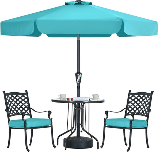 MASTERCANOPY Valance Patio Umbrella for Outdoor Table Market (7.5ft,Turquoise)
