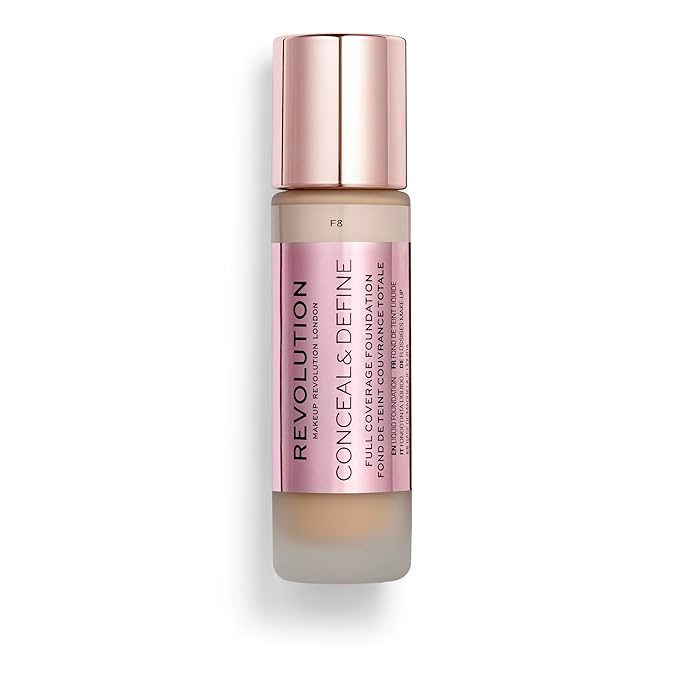 Revolution Beauty, Conceal & Define Foundation, Full Coverage, 0.8 Fl.Oz. 8 L