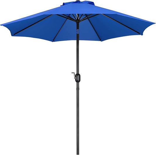 Yaheetech Patio Umbrella, 9FT Outdoor Market Table Umbrella with Push Button Tilt and Crank, 8 Sturdy Ribs, Outdoor Sun Shade for Garden, Beach, Deck, Backyard, Pool