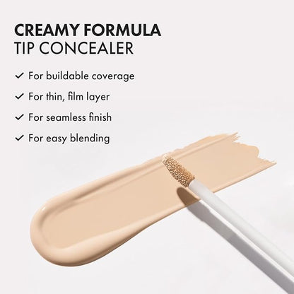 LUNA Long-Lasting Tip Concealer Cover-Fit (#04 Sand) Full 0.26 Fl Oz