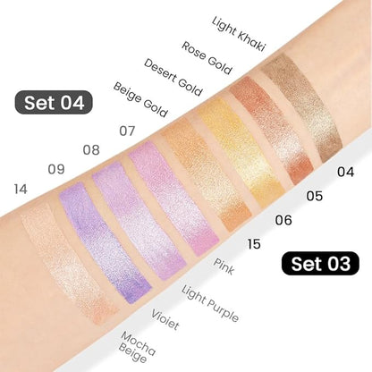 Kaely 4Pcs Cream Eyeshadow Stick Set for Eyes,Pink Light Purple Vioiet Mocha Beige,Eye Brightener Shimmer Makeup Pen,Waterproof Metallic Eye Shadow Highlighter Crayon Pencil,sombras para ojos