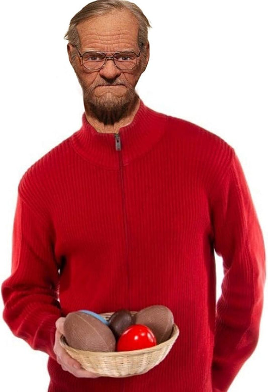 Realistic Old Man Mask Halloween Mask Scary Latex Old Man Grandpa Mask Halloween Wrinkle Face Mask