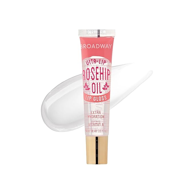 Ruby Kisses Broadway Vita-Lip Clear Lip Gloss (Rosehip Oil 12 Pack), Ultra-Hydrating & Soothing Formula with Vitamin Oils, High-Shine Non-Sticky Finish, Healing Glossy Lip Balm With Vitamin A
