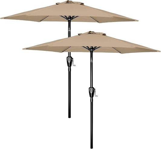 Simple Deluxe 9' Patio Umbrella Outdoor Table Market Yard Umbrella with Push Button Tilt/Crank