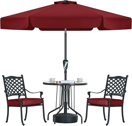 MASTERCANOPY Valance Patio Umbrella for Outdoor Table Market (7.5ft, Burgundy)