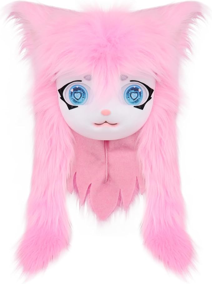 JUNBOON Furry Animal Headgear Beast Full Head Mask Headwear Doll Cosplay Costume Halloween Fursuit