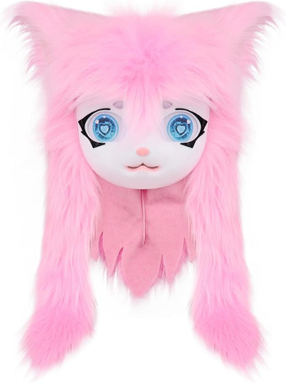 JUNBOON Furry Animal Headgear Beast Full Head Mask Headwear Doll Cosplay Costume Halloween Fursuit