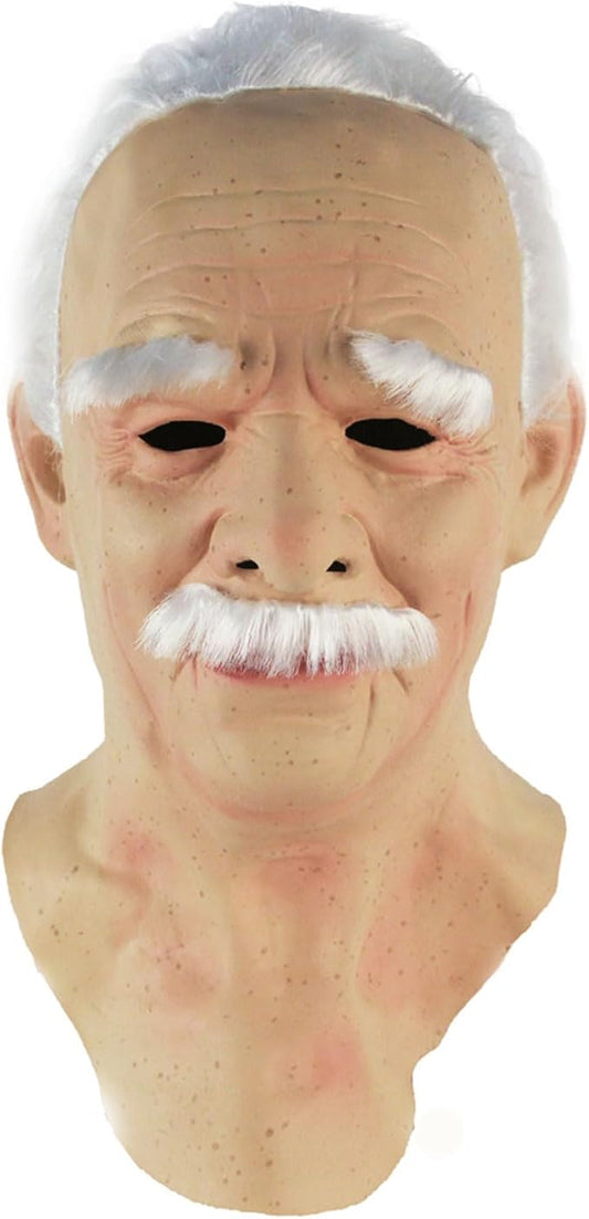 Realistic Old Man Mask Halloween Mask Scary Latex Old Man Grandpa Mask Halloween Wrinkle Face Mask