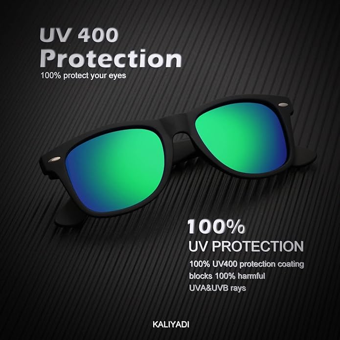 KALIYADI Polarized Sunglasses for Men and Women Matte Finish Sun glasses Color Mirror Lens UV Blocking (3 Pack)