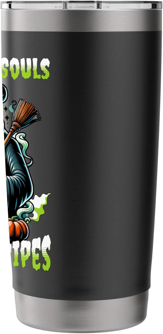 Halloween Fire Ice Skull Creepy Monster Mask Horror Stainless Steel Insulated Tumbler