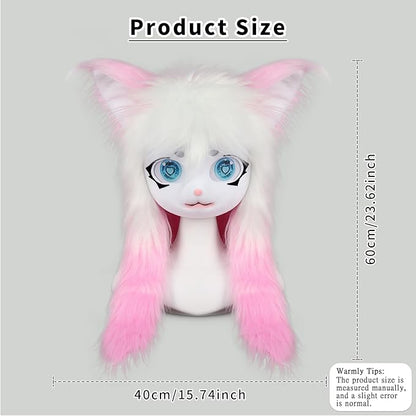 JUNBOON Furry Animal Headgear Beast Full Head Mask Headwear Doll Cosplay Costume Halloween Fursuit