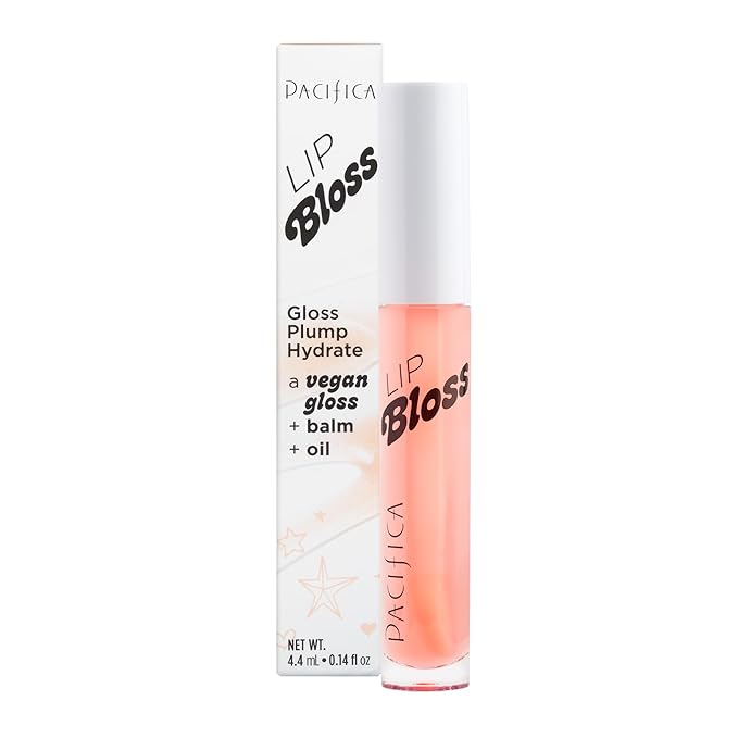 Pacifica Plumping Lip Gloss – Jasmine Kiss Flavored Lavender-Pink Tint Hydrating Lip Oil Balm, No-Tingle Volumizing Gloss with Shea Butter & Jojoba, High Shine Color, Vegan & Cruelty-Free 0.14oz
