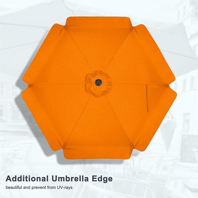 MASTERCANOPY Valance Patio Umbrella for Outdoor Table Market (7.5ft, Orange)