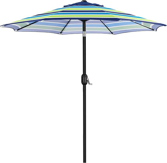 Yaheetech Patio Umbrella, 9ft Outdoor Market Table Umbrella with Push Button Tilt and Crank, 8 Sturdy Ribs Outdoor Yard Sun Shade for Garden Deck Backyard Pool