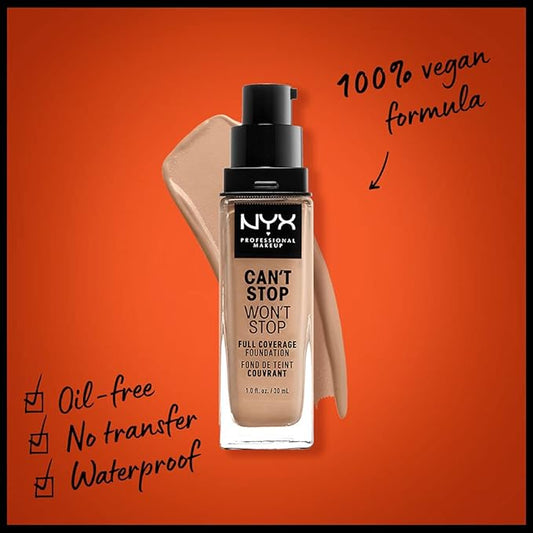 NYX PROFESSIONAL MAKEUP Can't Stop Won't Stop Foundation, Medium Buff