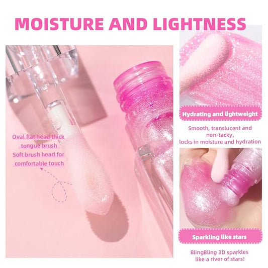Magic Color Changing Lip Oil, PH Temperature Color Change Lip Glow Oil Plumping Lip Gloss with Big Brush, Non-sticky Moisturizing Lip Primer (2 packs)