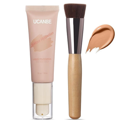 UCANBE Matte Liquid Foundation with Brush, Skincare Serum fl. oz.