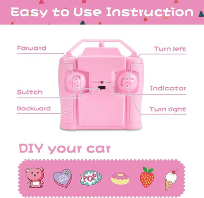 NQD Remote Control Car for Kids 1:16 Scale 80 Min Play 2.4Ghz Off Road RC Trucks with Stickers Toy Car Gift for Girls 3 4 5 6 Year Old
