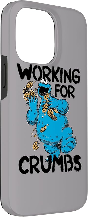 iPhone 14 Pro Max Sesame Street Cookie Monster Working for Crumbs Case