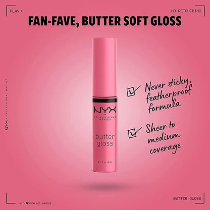 NYX PROFESSIONAL MAKEUP Butter Gloss, Non-Sticky Lip Gloss - Vanilla Cream Pie (Mauve)