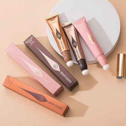 Liquid Contour+Highlighter Blush Stick+Liquid Blush Stick, Smooth Creamy (Contour+Blush#01+Highlighter #01)