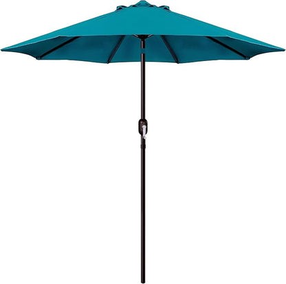 Blissun 9' Outdoor Patio Umbrella, Outdoor Table Umbrella, Yard Umbrella, Market Umbrella with 8 Sturdy Ribs, Push Button Tilt and Crank