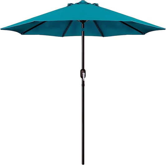 Blissun 9' Outdoor Patio Umbrella, Outdoor Table Umbrella, Yard Umbrella, Market Umbrella with 8 Sturdy Ribs, Push Button Tilt and Crank