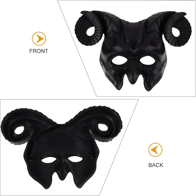 Ox Horn Mask Horns Masquerade Mask Animal Half Face Mask for Festival Party Halloween Costume Cosplay