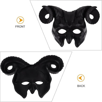 Ox Horn Mask Horns Masquerade Mask Animal Half Face Mask for Festival Party Halloween Costume Cosplay