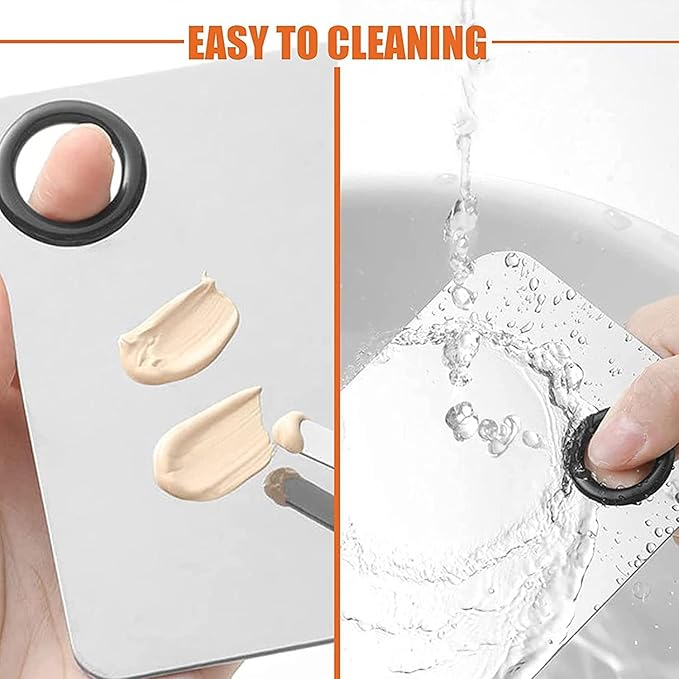 Makeup Spatula and Makeup Palette, Stainless Steel Foundation