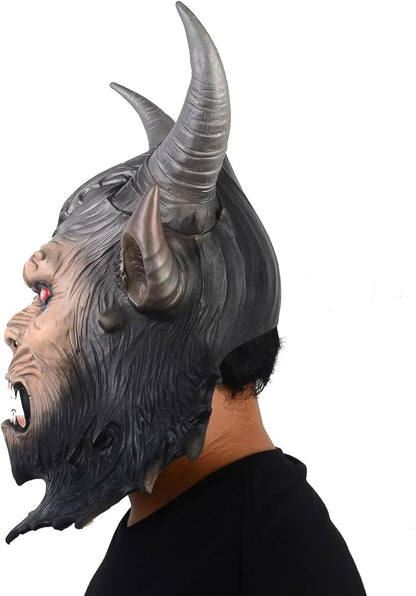 Voyiparty Demon Halloween Scary Latex Mask - Horror Black Devil Skull for Cosplay Costume Props - Adult