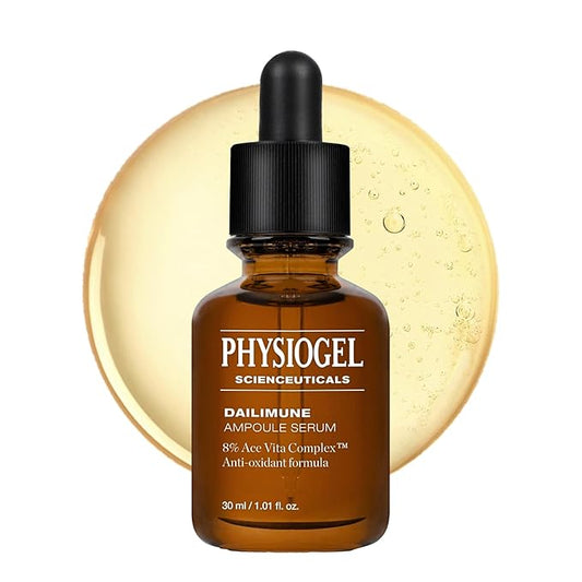 Physiogel Ampoule Vitamin C Face Serum, Strengthens Skin Barrier Antioxidant, Korean skin care, Moisturizing, Brightening, Soothing & Hydrating Serum Vitamin E & B5 Skincare Face Essence.