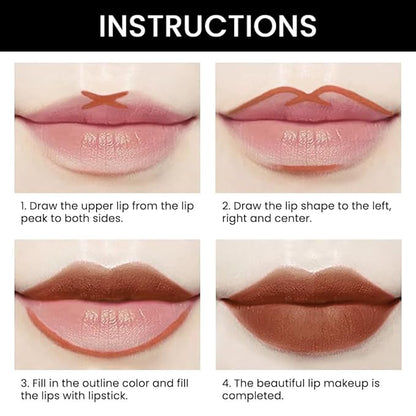 2-in-1Brown Velvet Lip Liner & Lipstick Set Kit for Women, Matte Lips Kit with Lip Liner Lip Stains Long Lasting Waterproof 24 Hour Lipstick and Lip Liners Combo Lipliners Pencil Set 38