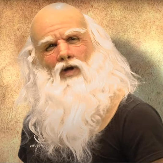 Cafele Christmas Old Man Masks Santa Claus Beard Cover Funny Latex Full Head Decorative Christmas Costume Party Props