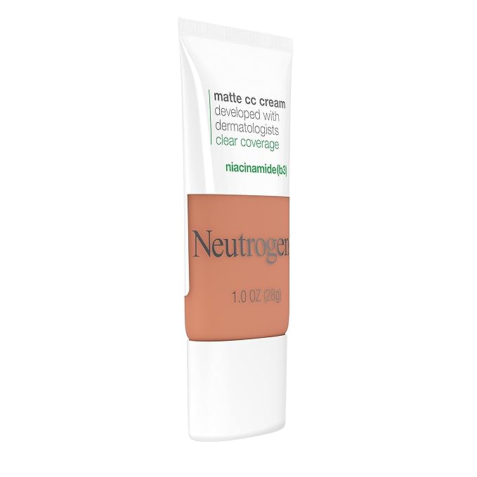 Neutrogena Clear Coverage Flawless Matte CC Cream, Full-Coverage Free, Ginger, 1 oz