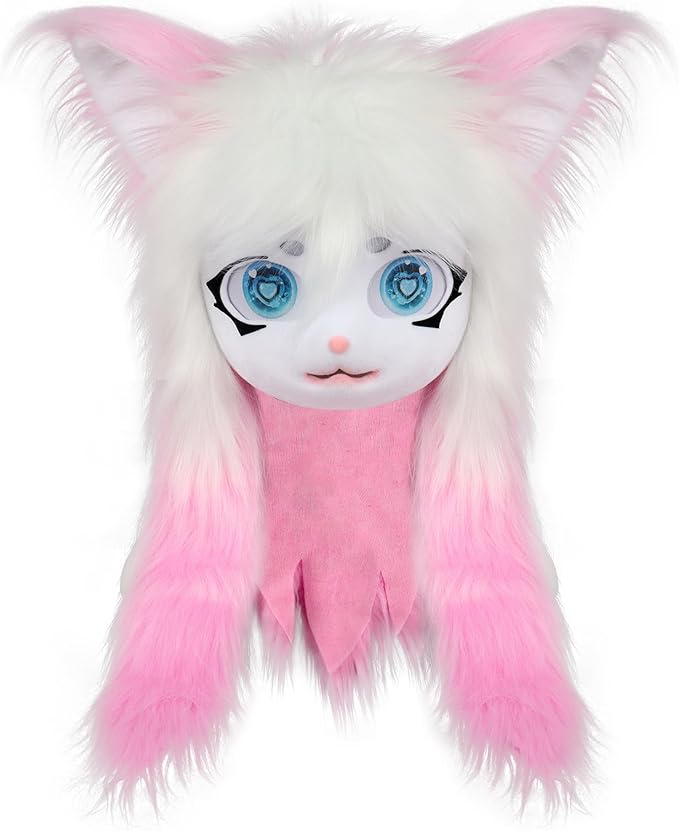 JUNBOON Furry Animal Headgear Beast Full Head Mask Headwear Doll Cosplay Costume Halloween Fursuit