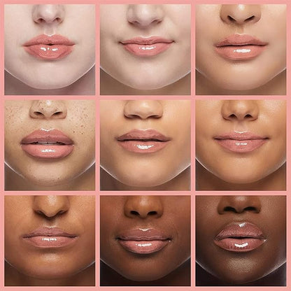 2PCS Hydrating Lip Glow Oil, Lip Oil Gloss Transparent Toot Tinted Nourishing Long Lasting Repairing Lightening Lip Lines (PINK) 0.2 OZ
