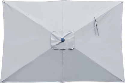 Blissun Rectangular Patio Umbrella, Table Market Umbrella with Tilt and Crank, Outdoor Umbrella for Garden, Deck, Backyard, Pool and Beach