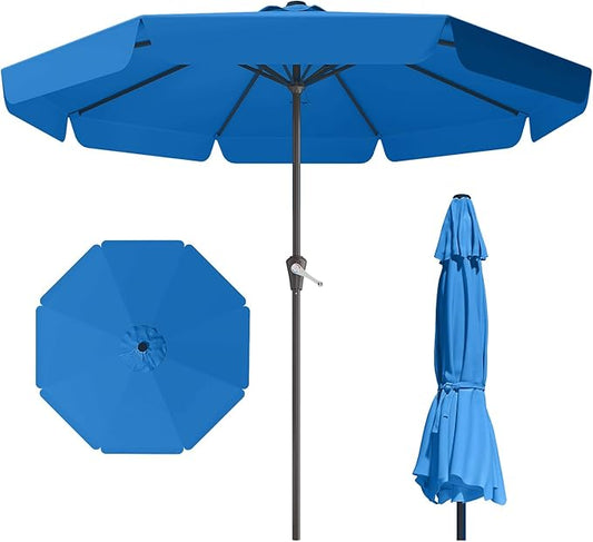 11FT Patio Umbrella Table Market Umbrella w/Crank Outdoor Umbrellas for Garden, Deck, Backyard, Pool and Beach, Royal Blue