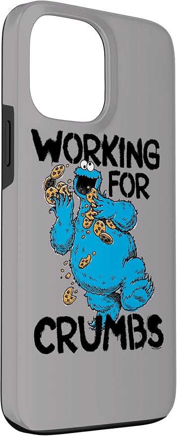 iPhone 13 Pro Max Sesame Street Cookie Monster Working for Crumbs Case