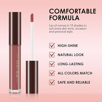 Hydrating Lip Glow Oil, Plumping Lip Oil, Tinted Lip Plumper Gloss,Younger-Looking Lips | Nourishing Long Lasting Non-Sticky Hydrating & Smoothing Lip Treatment Cruelty Free 09#