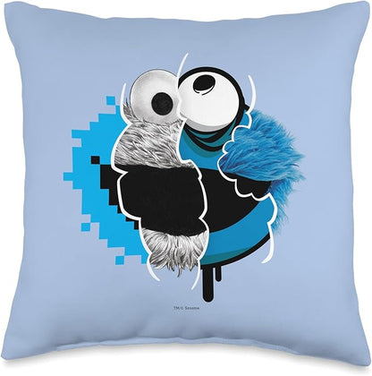 Sesame Street Split Cookie Monster Throw Pillow, 16x16, Multicolor