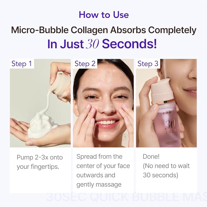 MENOKIN 30 Seconds Quick Bubble Mask [REPAIR] - [EGF Liposome] in Micro-bubbles for Skin Restoration, Hypoallergenic Bubble Capsule for Deep Repair, Korean Skin Care Essential, 70 Uses, 3.21 fl.oz